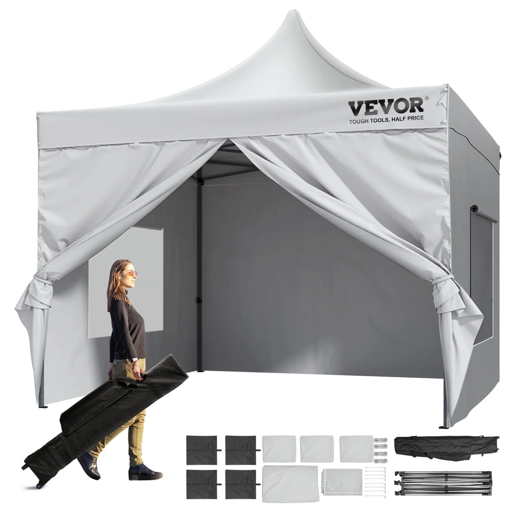 10x10 FT Pop up Canopy Tent with Removable Sidewalls T58213