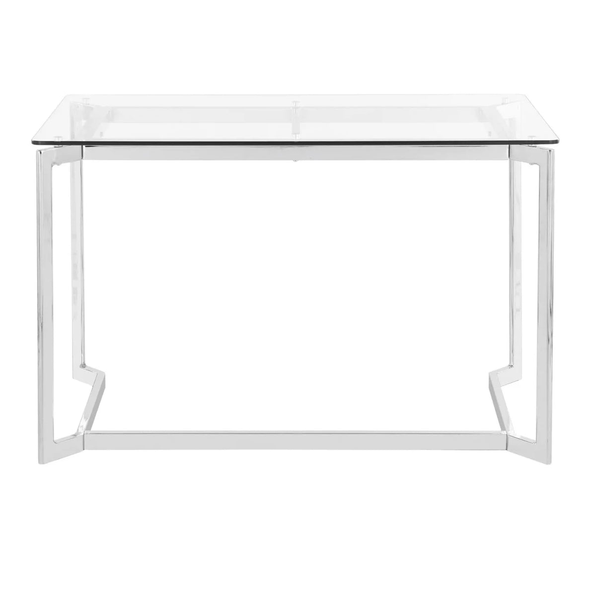 Modern Mirrored Chrome Clear Glass Office Desk X920