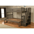Twin/Full Wood Bunk Bed with Storage and Stairs G395