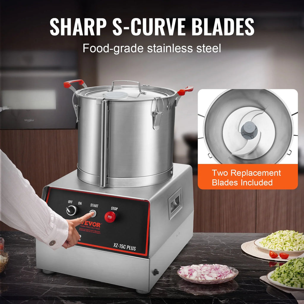 1400W 16 Quart Stainless Steel Food Processor Y576