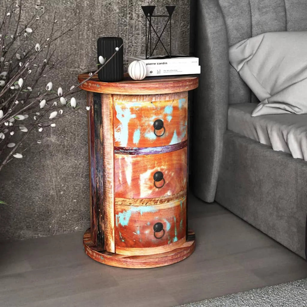 Reclaimed Solid Wood Cabinet with 3 Drawers J93572