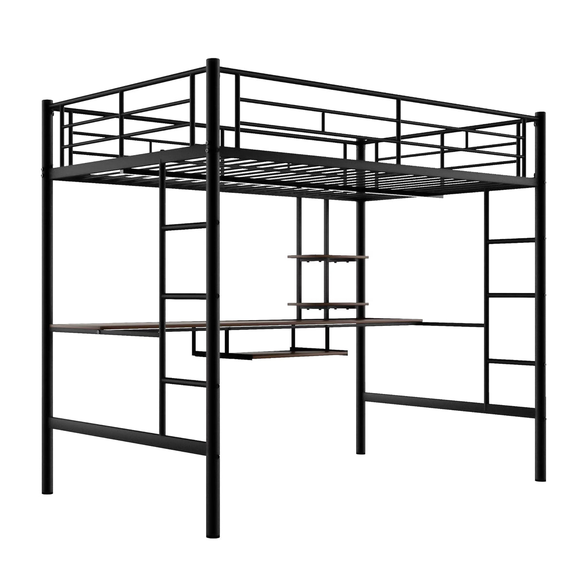 Full Bed with Keyboard Tray, 2 Shelves and Desk H59186