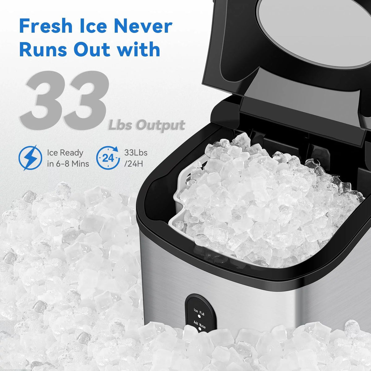 Nugget Countertop Ice Maker, 33Lbs/24Hrs, Self-Cleaning R562
