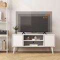 White TV Stand with Storage and Shelves A7750