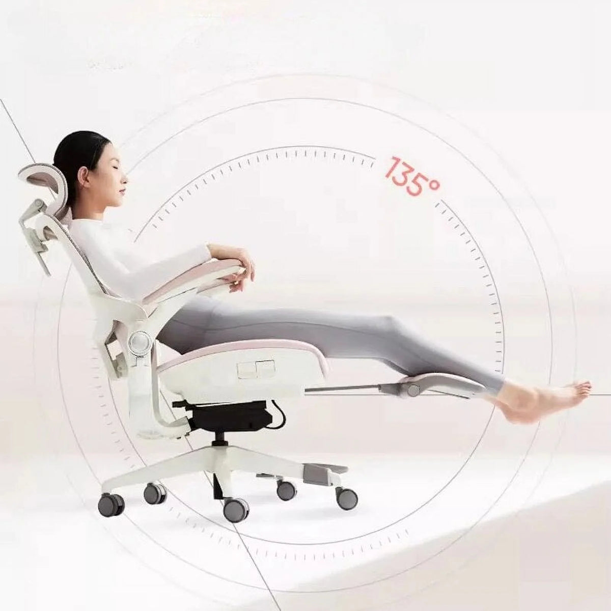White Rocking Office Chair with Cushion E891