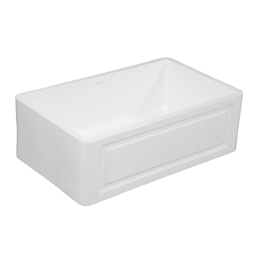 36 In. Apron Front Farmhouse Single Bowl Kitchen Sink, Matte White I874152