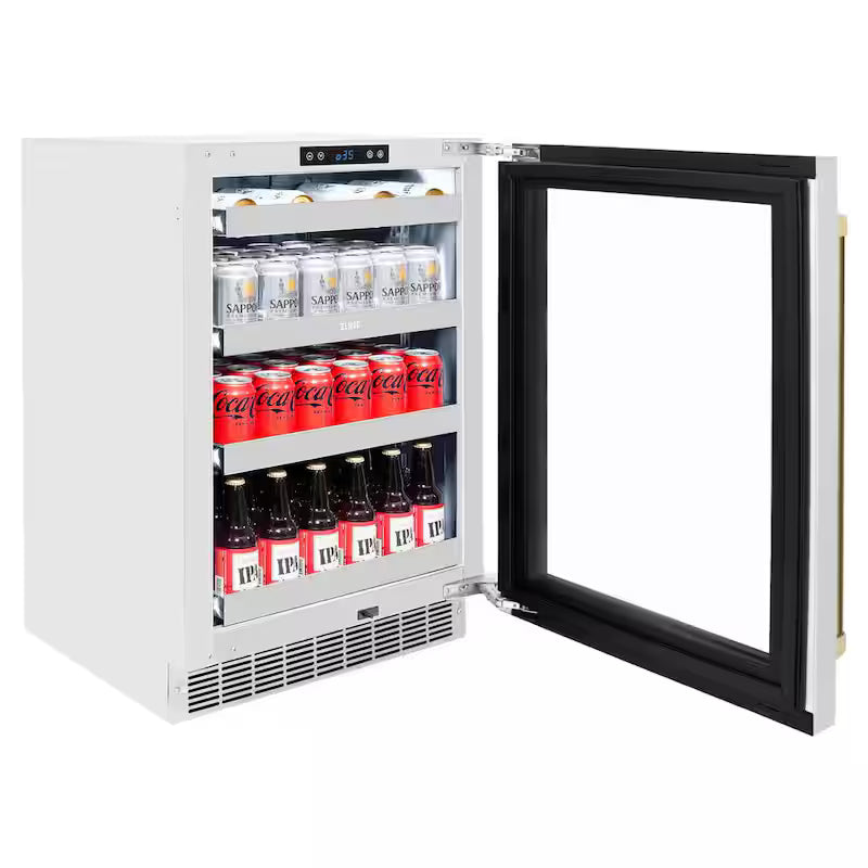 24 in. Single Zone Beverage Fridge with Glass Door L4168