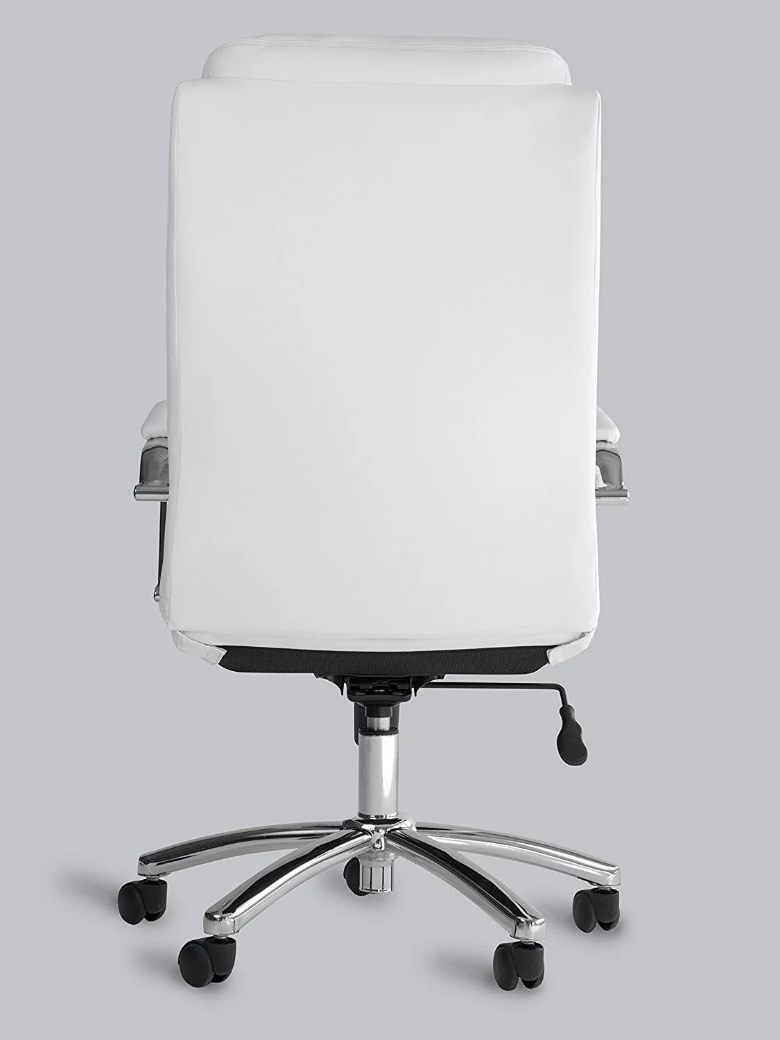 White Leather Executive Rolling Swivel Chair T6262