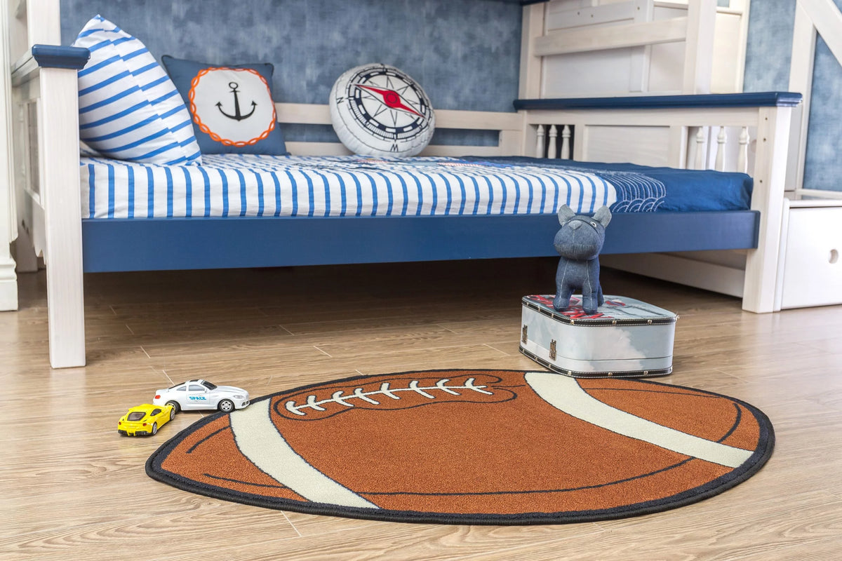 Rust Football Shape Area Rug B427356