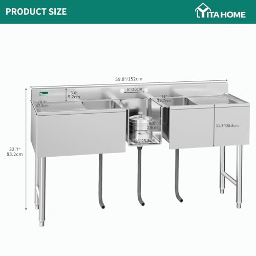 Stainless Steel Freestanding Single Bowl Utility Sink with Workbench N82475