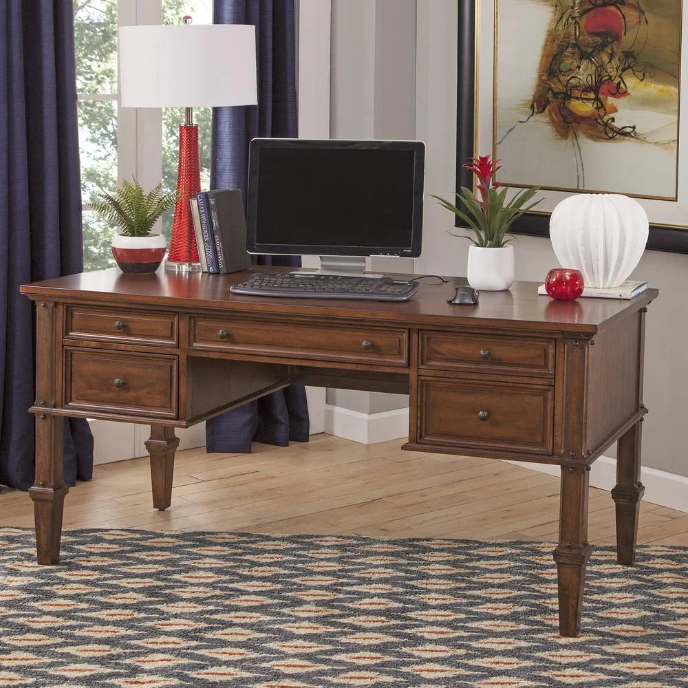 Rustic Cherry 60-inch Wood Storage Desk D5285