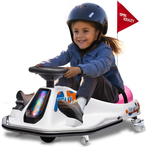 24V Electric Drifting Go Kart White Pink V4397