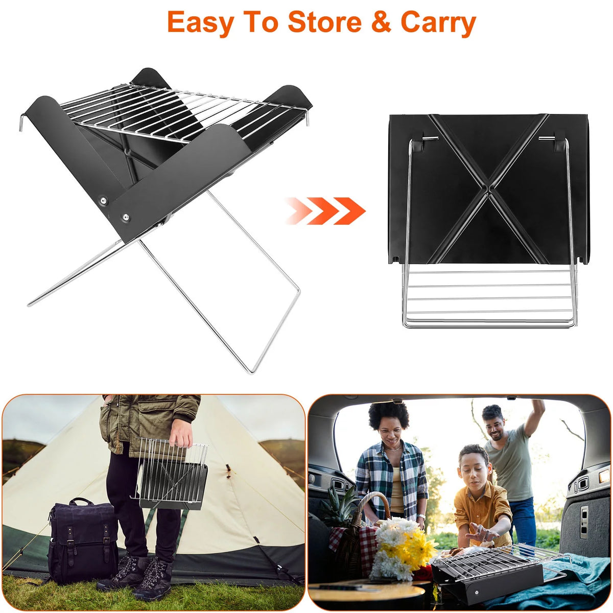 Foldable Mini Stainless Steel BBQ Grill L791