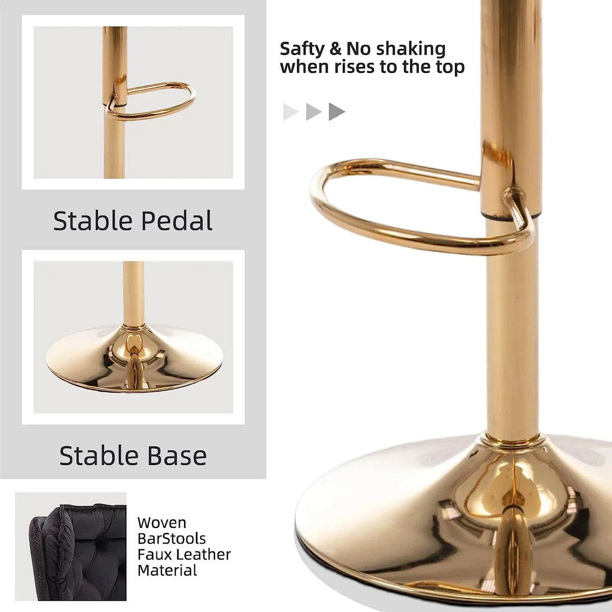 Velvet Swivel Barstool Set of 2 A788