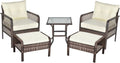 Cream White PE Wicker Patio Furniture Set M22176