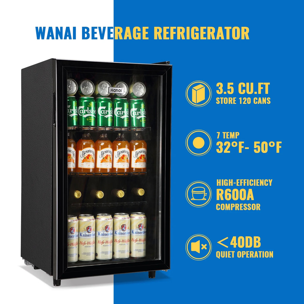 Glass Door Beverage Refrigerator 125 Can A46655