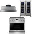 36 Gas Range, Range Hood and Wine Cooler M4564