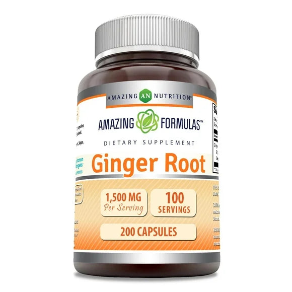 Ginger Root 1500 mg 200 Capsules Supplement Y376