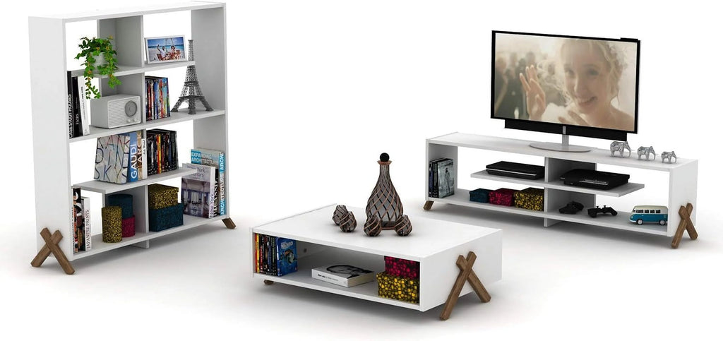 Wooden TV Stand with 4 Shelves F744