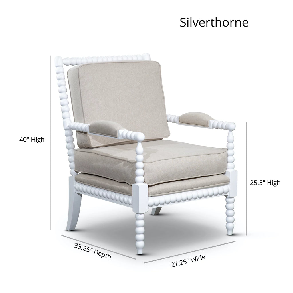 Spindle Chair White/Taupe Paisley N450969