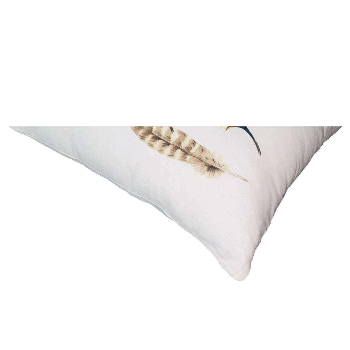 White Multicolor Cotton Throw Pillow L276