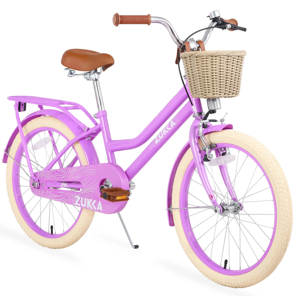 White 20 Kids Bike with Basket and Coaster Brake U9848