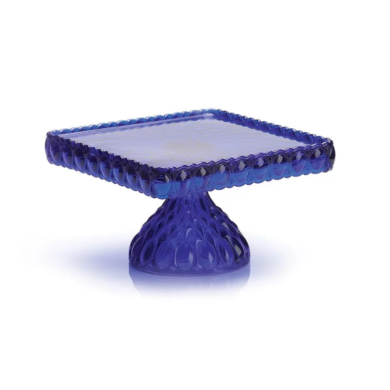 Cobalt Blue Square Cake Plate Stand I64828