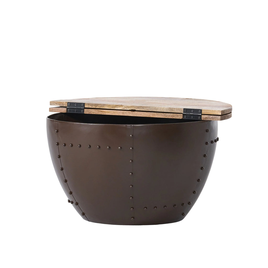 Handcrafted Mango Wood and Iron Accent Table P76729