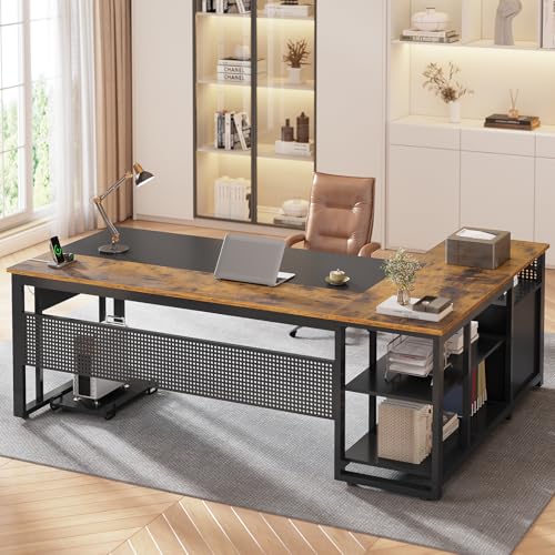 71 in Reversible L Shaped Desk with File Drawers L237