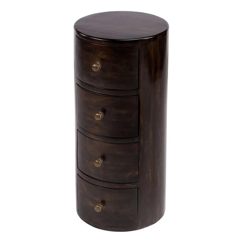 Dark Brown Mango Wood End Table with Storage Set of 2 G130517