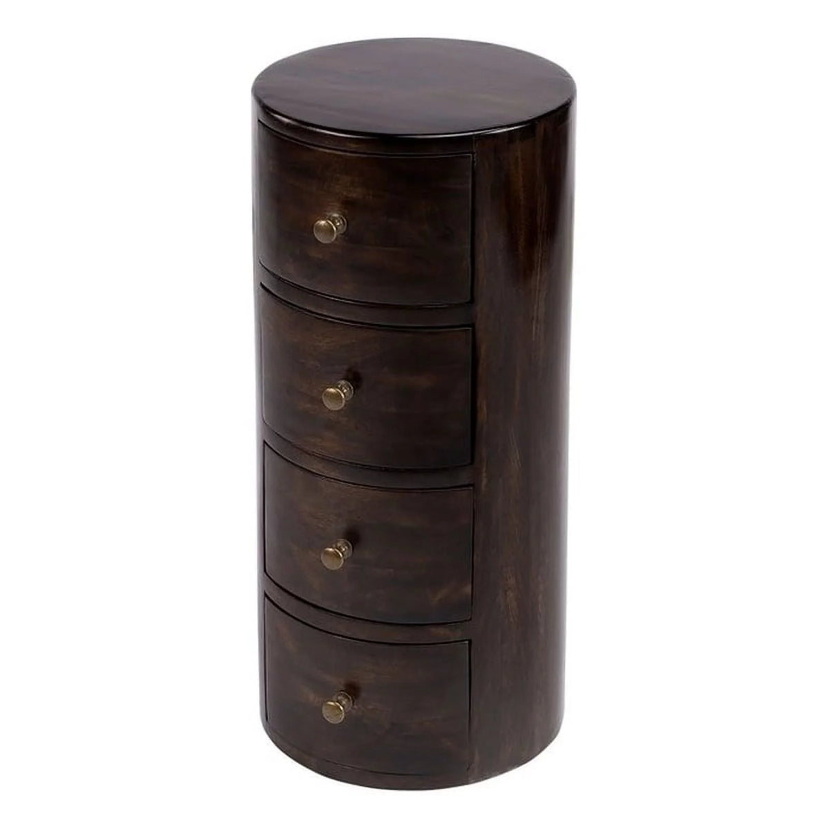 Dark Brown Mango Wood End Table with Storage Set of 2 G130517