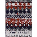 Light Grey Geometric Pattern Runner Rug H1809