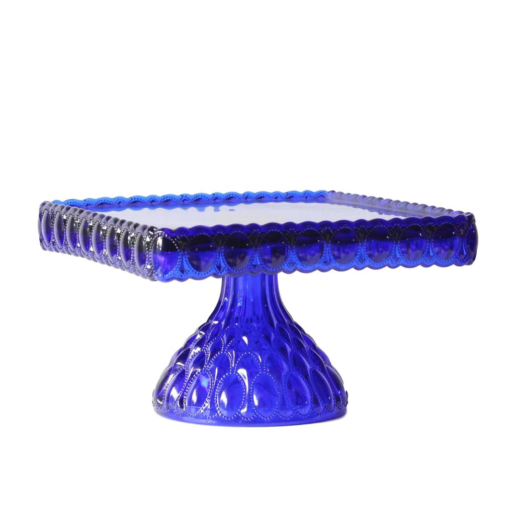 Cobalt Blue Square Cake Plate Stand I64828