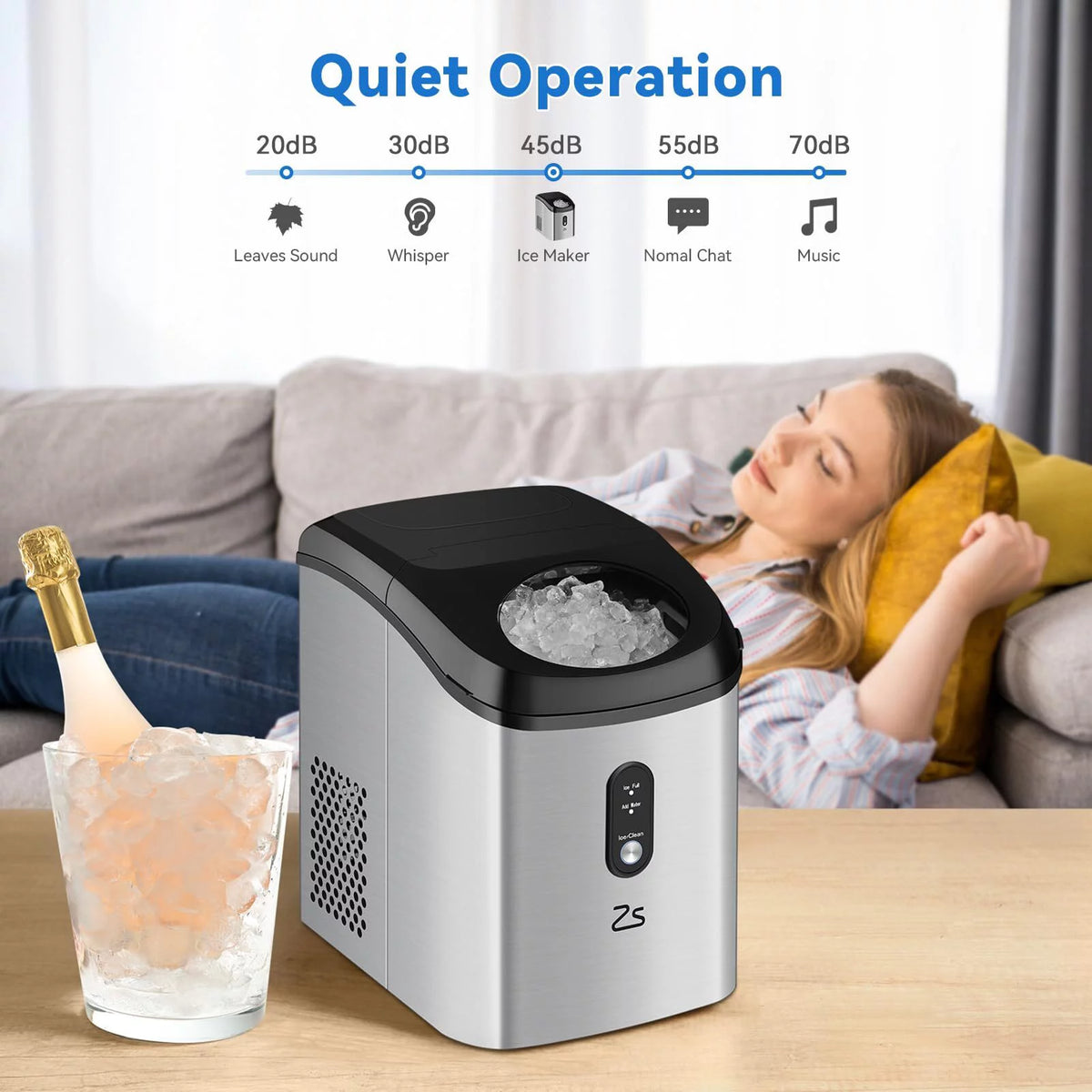 Nugget Countertop Ice Maker, 33Lbs/24Hrs, Self-Cleaning R562
