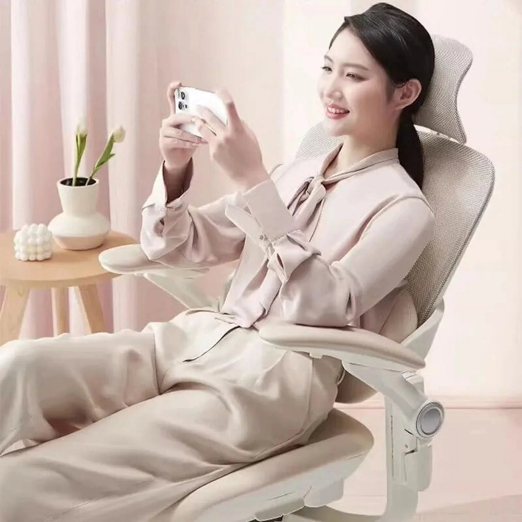 White Rocking Office Chair with Cushion E891