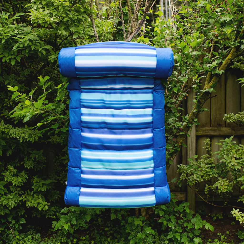 Blurred Blue Mesh Pool Lounger with Headrest B49132