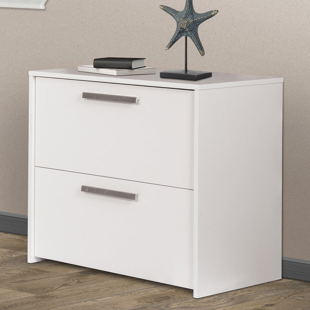 White 2-Drawer Engineered Wood File Cabinet S2346