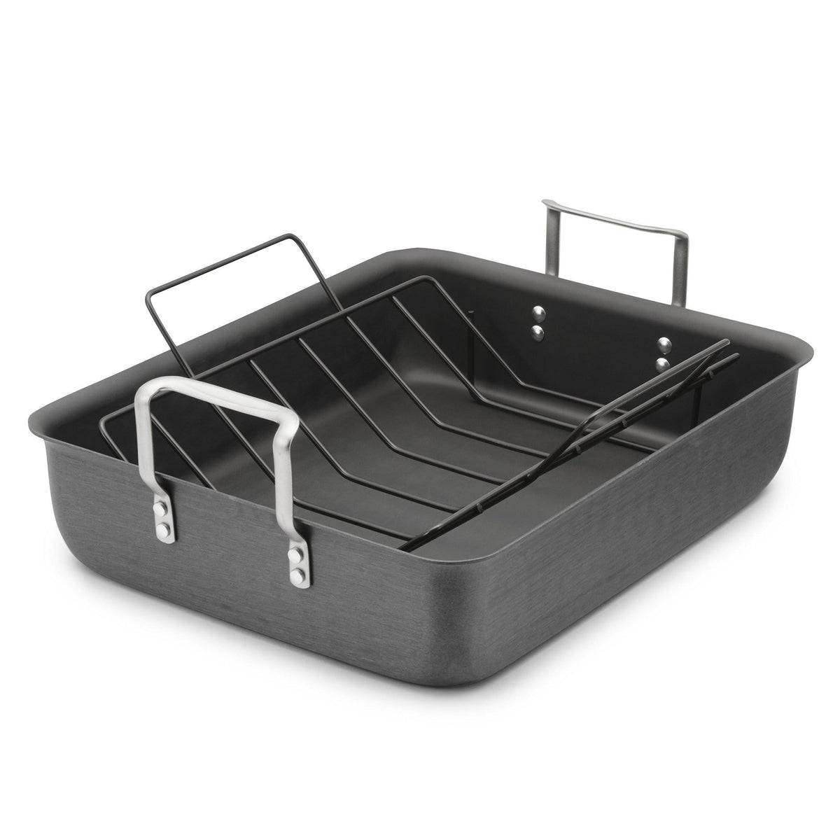 Hard Anodized 16-inch Roasting Pan with Nonstick Rack F798