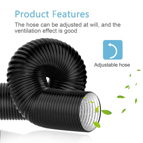 4'' Insulated Flexible Duct 16FT with 2 Duct Clamps G490