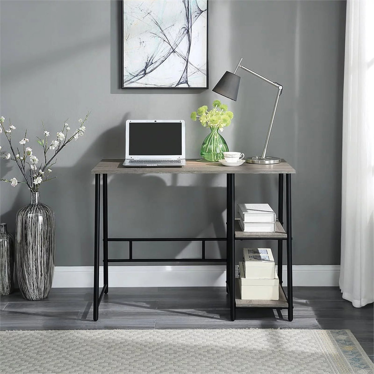 40-Inch Desk with Two Storage Shelves L37976
