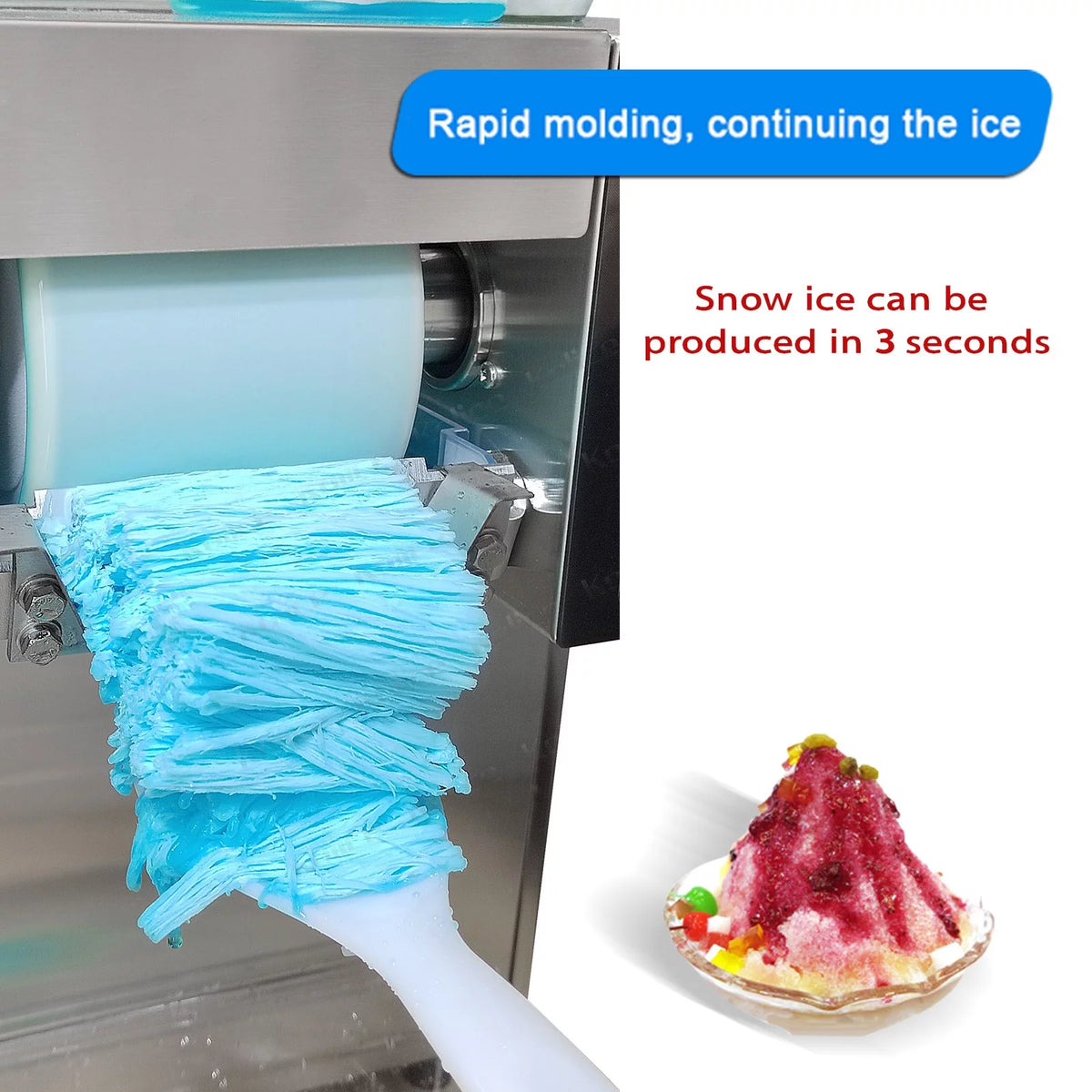 Commercial Automatic Shaved Ice Machine 200kgs/Day Air Cooling Y1865