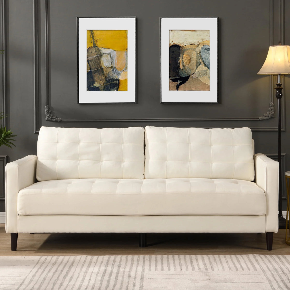 Green Velvet Tufted Sofa Z37908