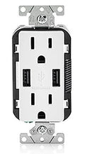 3 Pack 15 Amp 125 Volt Tamper-Resistant USB Charger Receptacle J38162