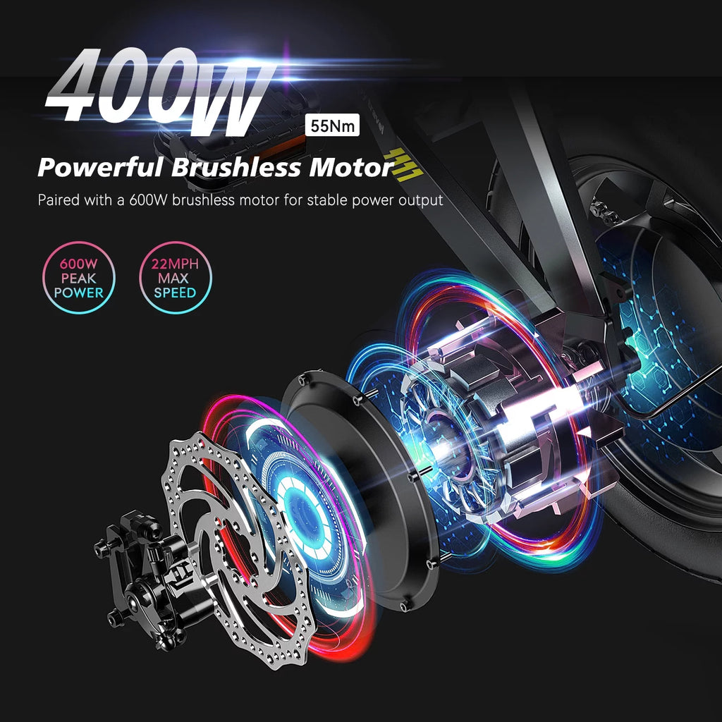 400W Folding Electric Bike with 48V 12Ah Removable Battery G873