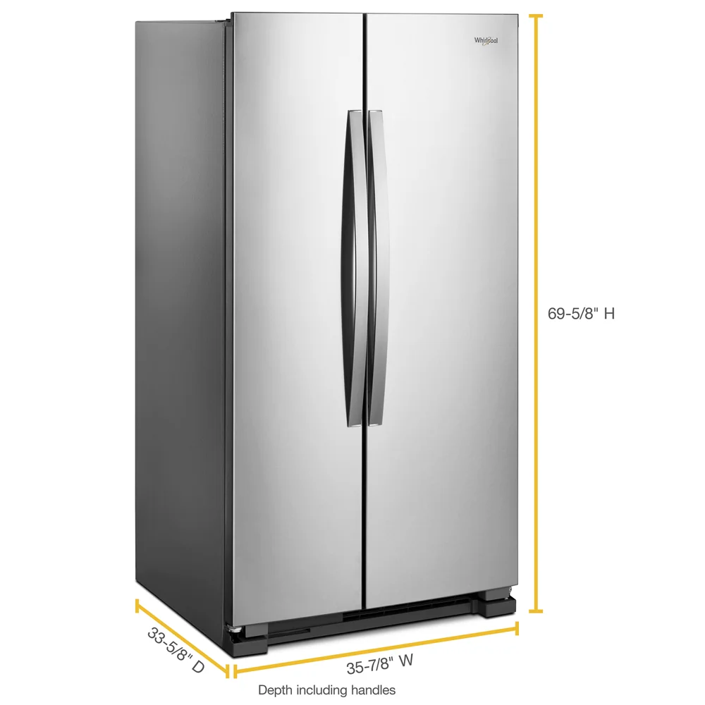 36 Wide 25.1 Cu. Ft. Side By Side Refrigerator - Stainless Steel I9054