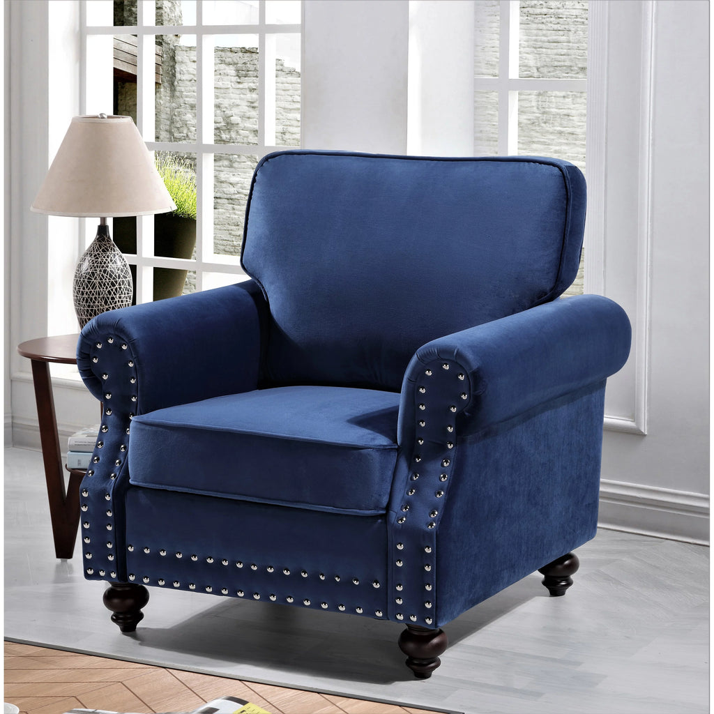 Dark Blue Velvet Chair M380604