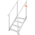 4 Steps 500lbs Adjustable Aluminum Dock Stairs with Handrails L116579