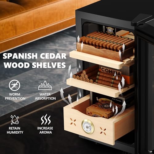 Electric Cigar Humidor Cabinet with Spanish Cedar Wood, 4 Layers S11874