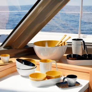 Salad Bowl & Cutlery Black G21972