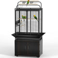71-Inch Extra Large Bird Cage with Play Top and Rolling Storage Cabinet C88927